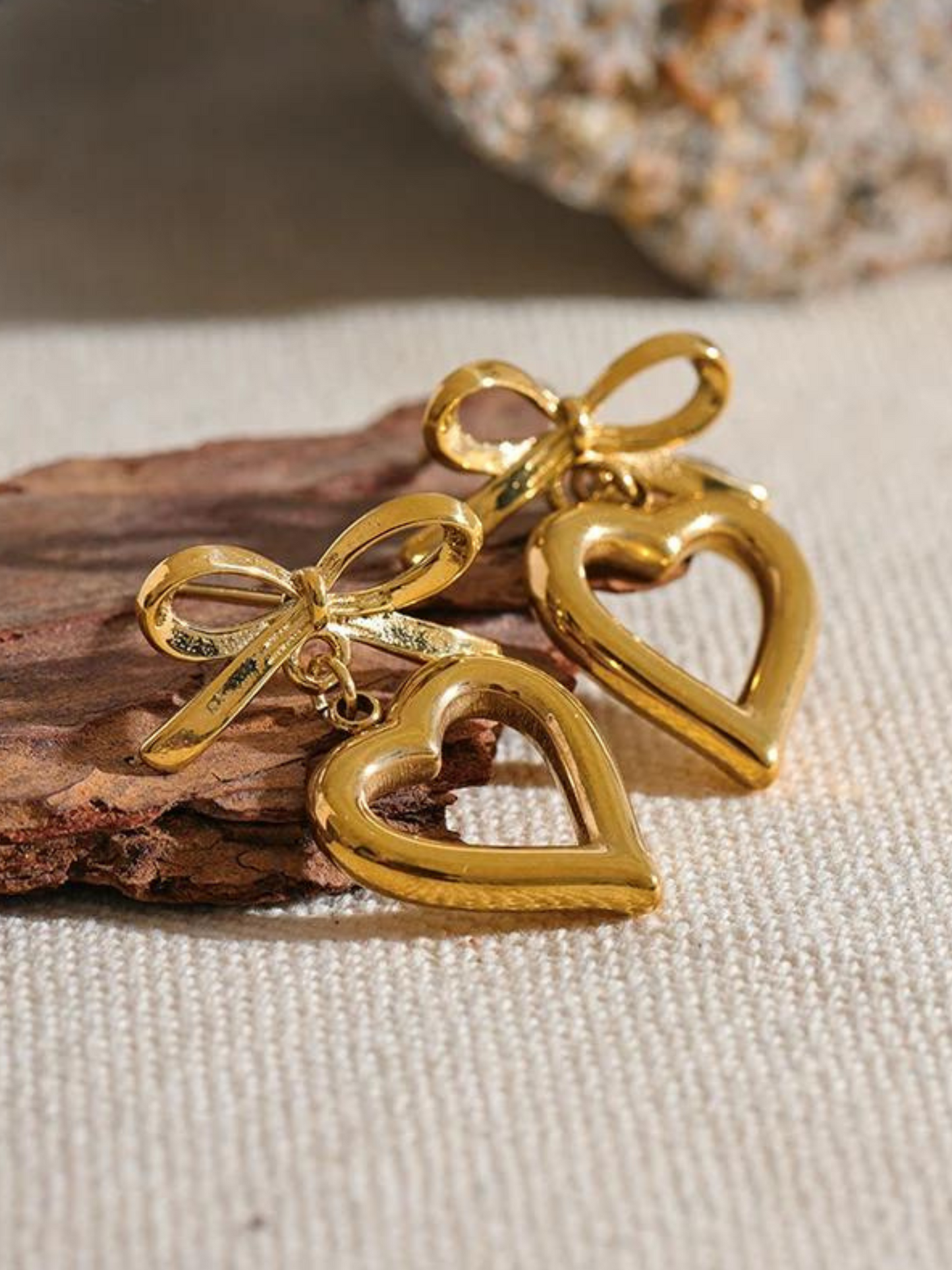 Ribbon Heart Earrings