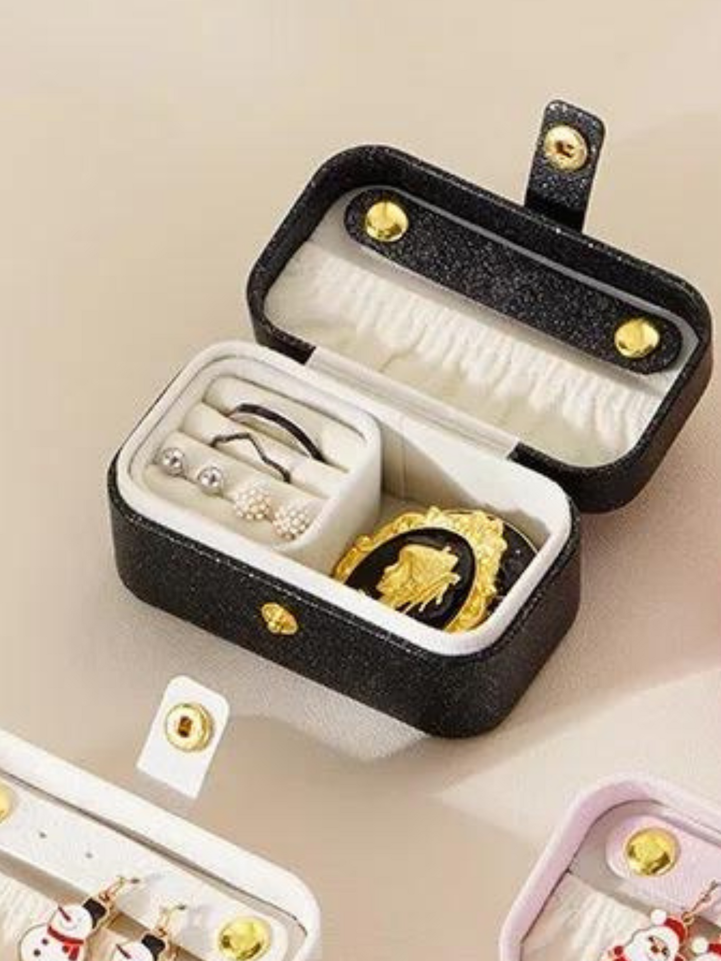 Black Super Mini Portable Jewelry Box