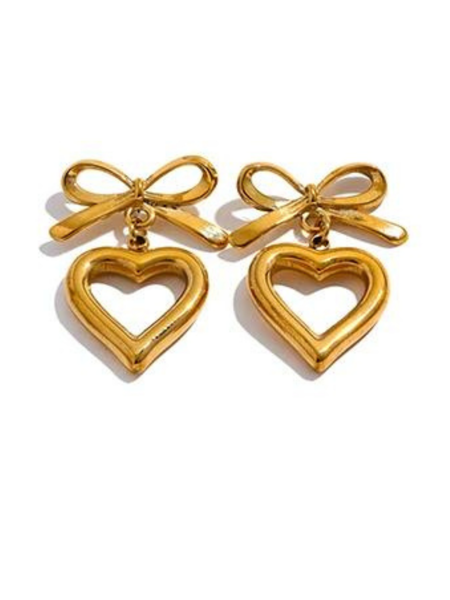 Ribbon Heart Earrings