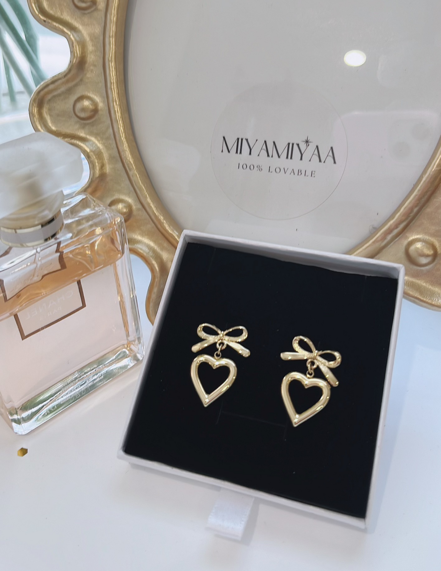 Ribbon Heart Earrings
