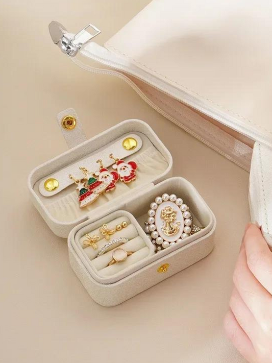 White Super Mini Portable Jewelry Box