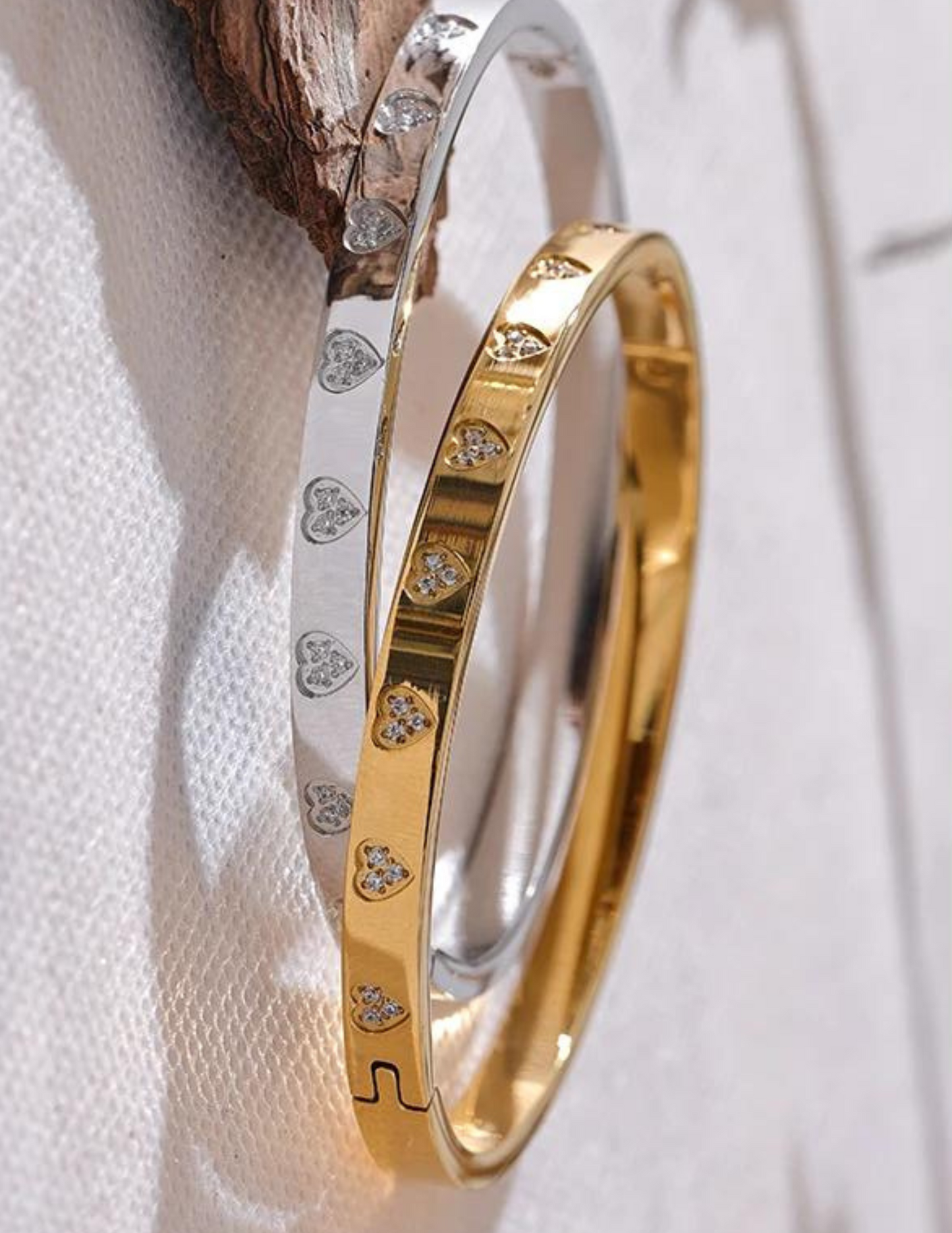 Diamond Heart Bangle