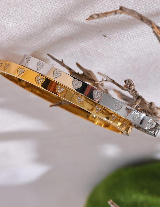 Diamond Heart Bangle