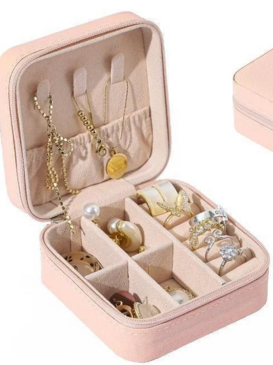 Pink Mini Portable Jewelry Box