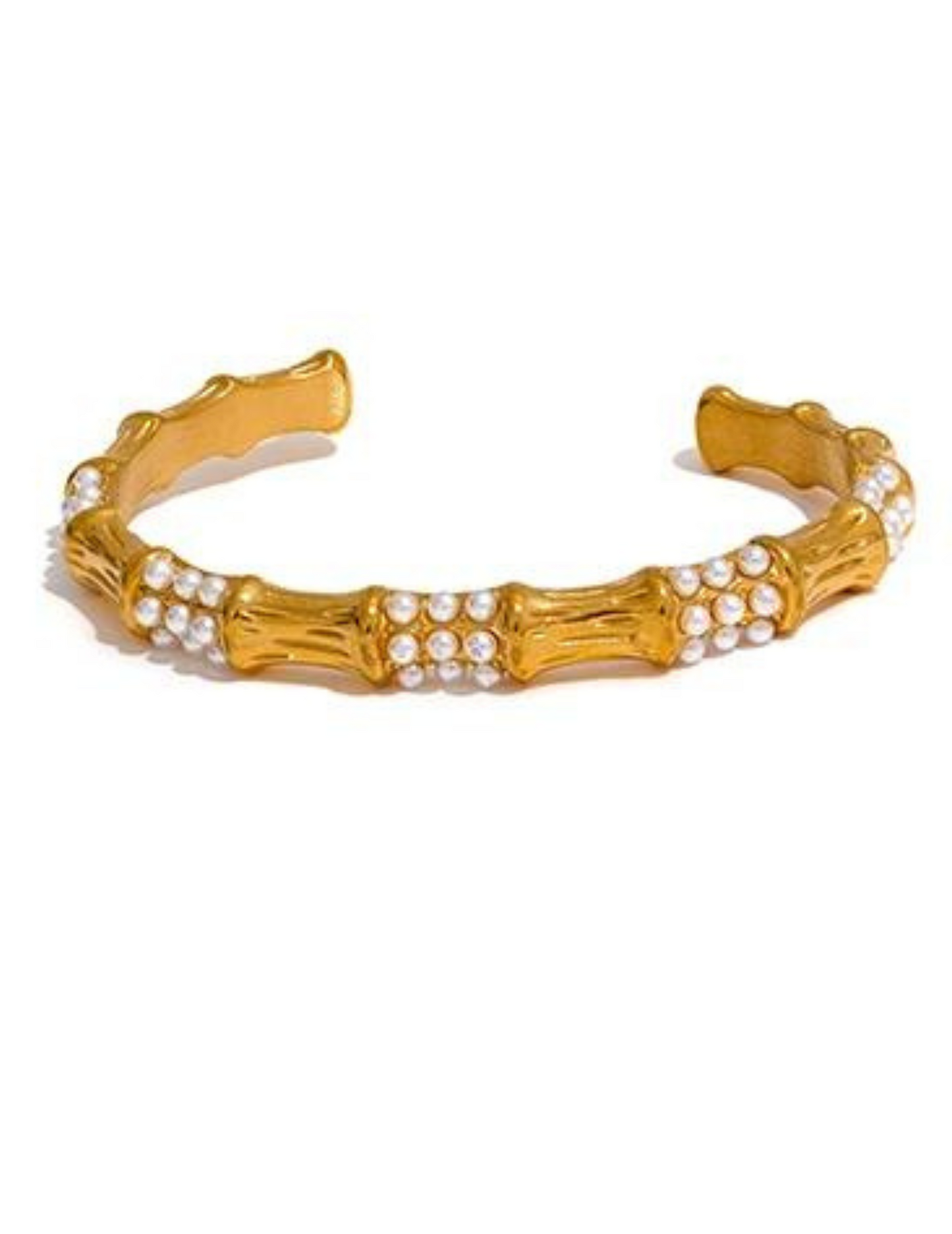 Bamboo Pearl Cuff Bangle