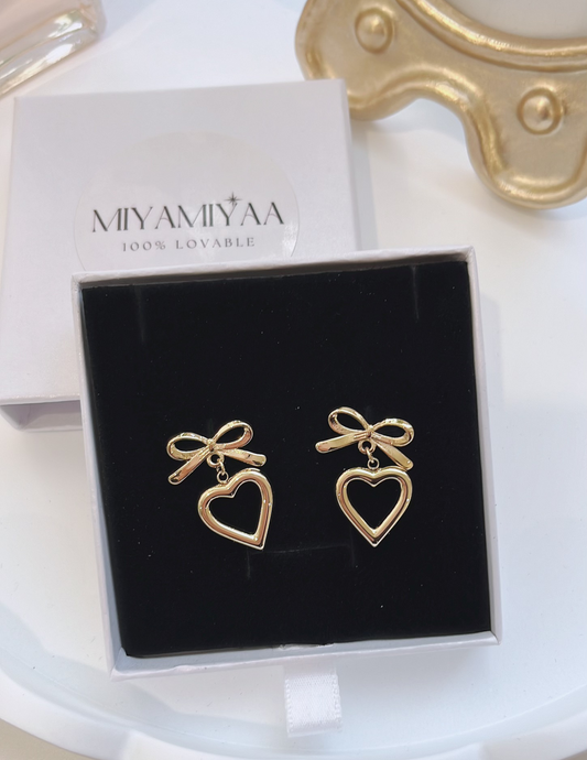 Ribbon Heart Earrings